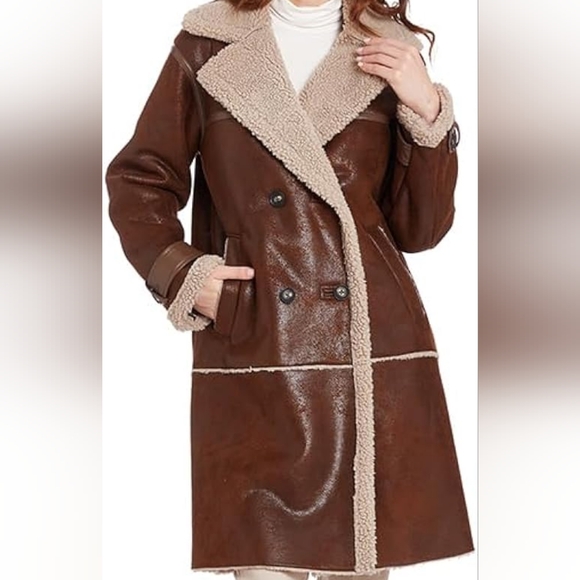 Frye Kimmy Faux Shearling Coat - NEW - Picture 2 of 11